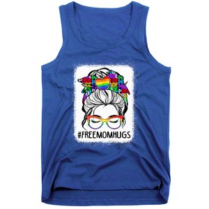 Free Mom Hugs Messy Bun Lgbt Pride Rainbow Gift Tank Top