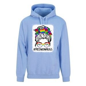 Free Mom Hugs Messy Bun Lgbt Pride Rainbow Gift Unisex Surf Hoodie