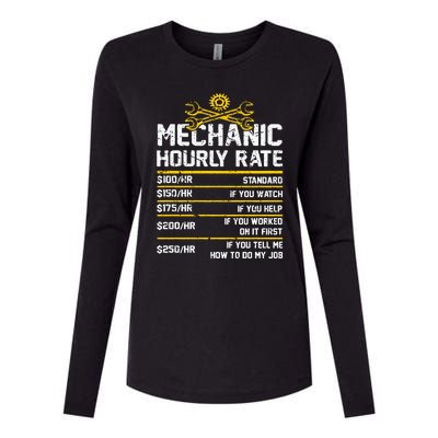 Funny Mechanic Hourly Rate Womens Cotton Relaxed Long Sleeve T-Shirt