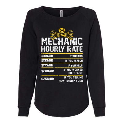 Funny Mechanic Hourly Rate Womens California Wash Sweatshirt