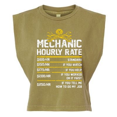 Funny Mechanic Hourly Rate Garment-Dyed Women's Muscle Tee