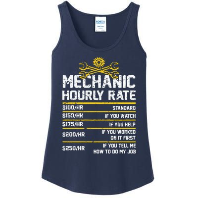 Funny Mechanic Hourly Rate Ladies Essential Tank