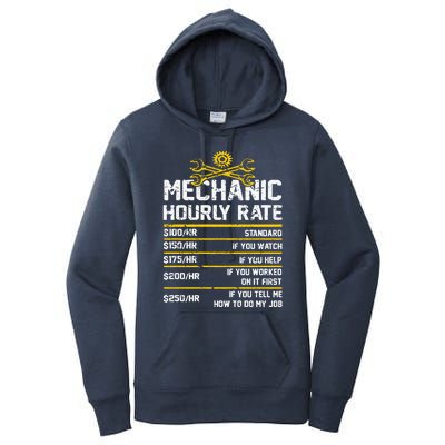 Funny Mechanic Hourly Rate Women's Pullover Hoodie