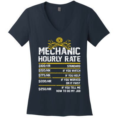 Funny Mechanic Hourly Rate Women's V-Neck T-Shirt