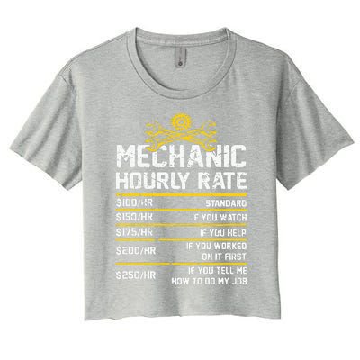 Funny Mechanic Hourly Rate Women's Crop Top Tee