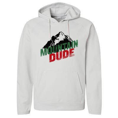 Funny Mountain Hiking Performance Fleece Hoodie