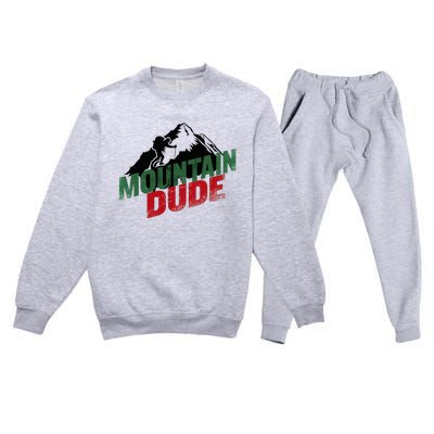 Funny Mountain Hiking Premium Crewneck Sweatsuit Set