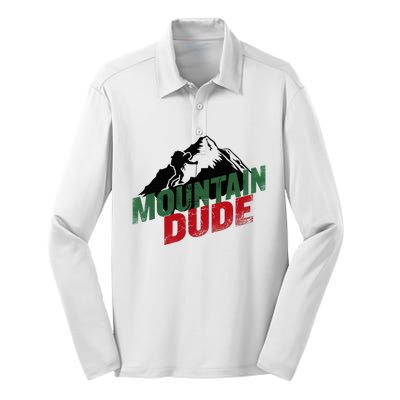 Funny Mountain Hiking Silk Touch Performance Long Sleeve Polo