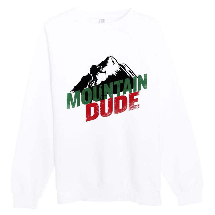 Funny Mountain Hiking Premium Crewneck Sweatshirt