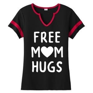 Free Mom Hugs Cute Gift Ladies Halftime Notch Neck Tee