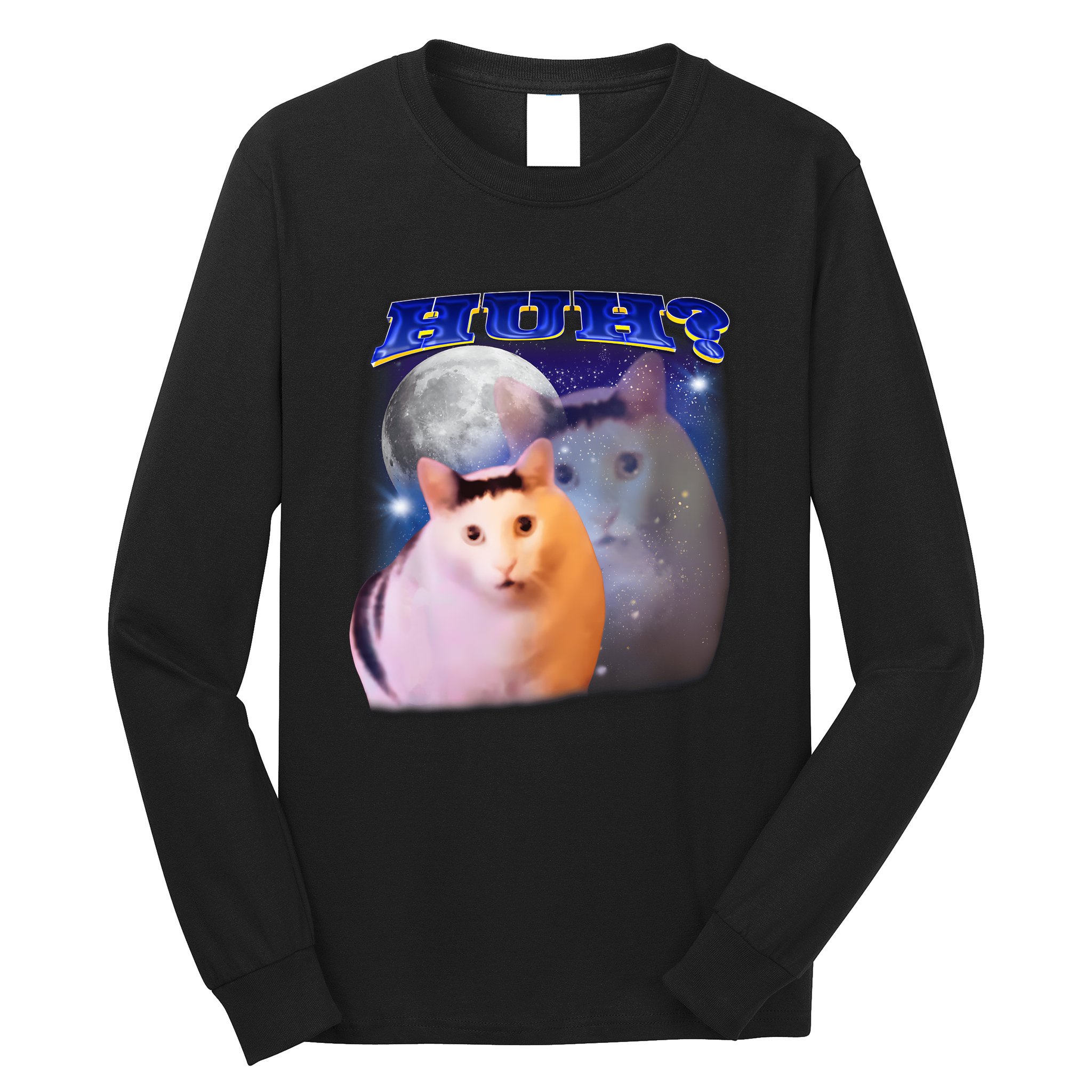 Funny Meme Huh Cat Long Sleeve Shirt