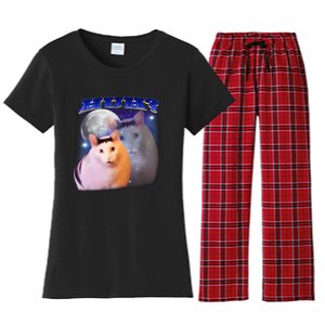 Funny Meme Huh Cat Women's Flannel Pajama Set