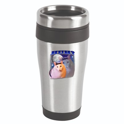 Funny Meme Huh Cat 16oz Travel Tumbler