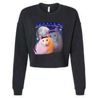 Funny Meme Huh Cat Cropped Pullover Crew