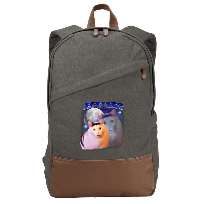Funny Meme Huh Cat Cotton Canvas Backpack