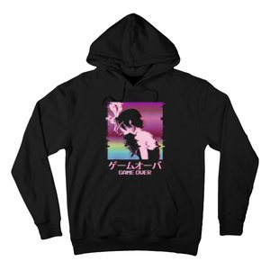 Japanese Vaporwave Sad Anime Girl Game Over Indie Aesthetic Hoodie