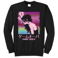 Japanese Vaporwave Sad Anime Girl Game Over Indie Aesthetic Sweatshirt