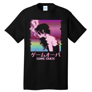 Japanese Vaporwave Sad Anime Girl Game Over Indie Aesthetic Tall T-Shirt