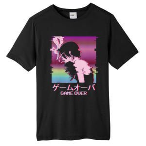 Japanese Vaporwave Sad Anime Girl Game Over Indie Aesthetic Tall Fusion ChromaSoft Performance T-Shirt