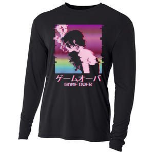 Japanese Vaporwave Sad Anime Girl Game Over Indie Aesthetic Cooling Performance Long Sleeve Crew