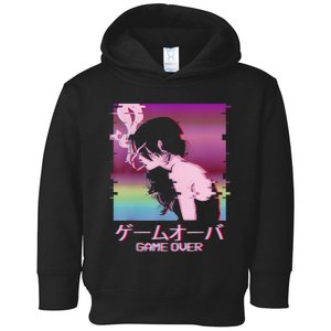 Japanese Vaporwave Sad Anime Girl Game Over Indie Aesthetic Toddler Hoodie