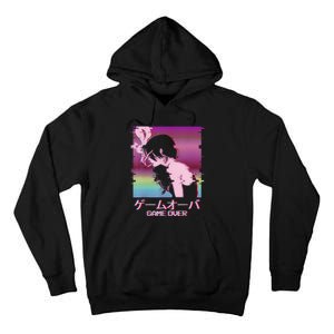 Japanese Vaporwave Sad Anime Girl Game Over Indie Aesthetic Tall Hoodie