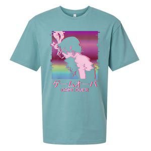 Japanese Vaporwave Sad Anime Girl Game Over Indie Aesthetic Sueded Cloud Jersey T-Shirt