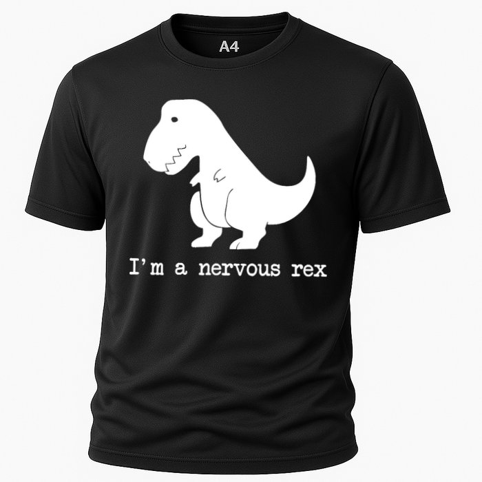 Funny Mental Health Awareness Trex Dinosaur With Anxiety Cooling Performance Crew T-Shirt