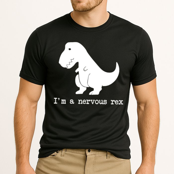 Funny Mental Health Awareness Trex Dinosaur With Anxiety Cooling Performance Crew T-Shirt