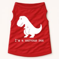 Funny Mental Health Awareness Trex Dinosaur With Anxiety Doggie Tank