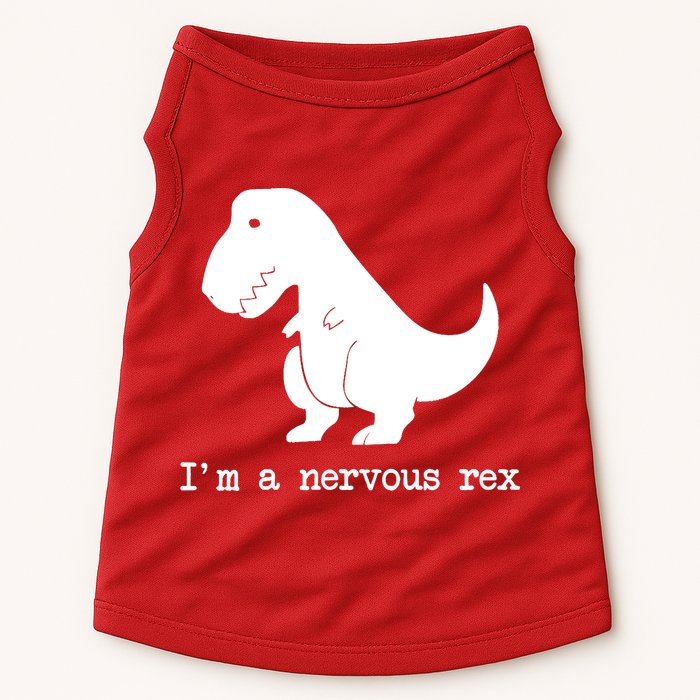 Funny Mental Health Awareness Trex Dinosaur With Anxiety Doggie Tank