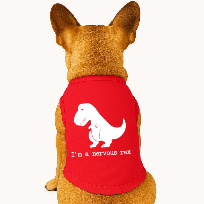Funny Mental Health Awareness Trex Dinosaur With Anxiety Doggie Tank
