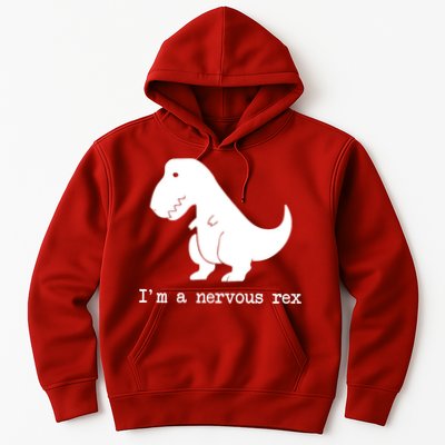 Funny Mental Health Awareness Trex Dinosaur With Anxiety Hoodie