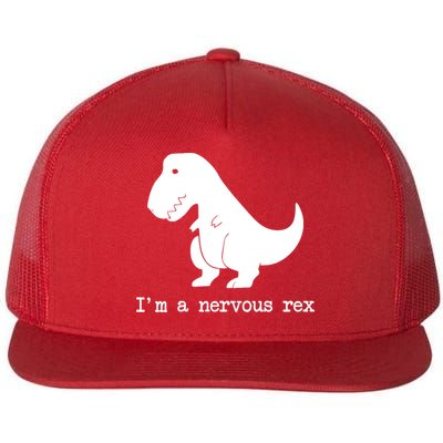 Funny Mental Health Awareness Trex Dinosaur With Anxiety Flatbill Hat