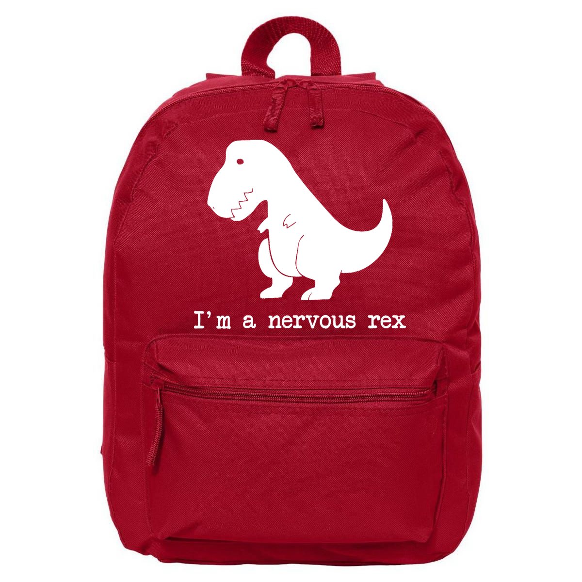 Funny Mental Health Awareness Trex Dinosaur With Anxiety 16 in Basic Backpack
