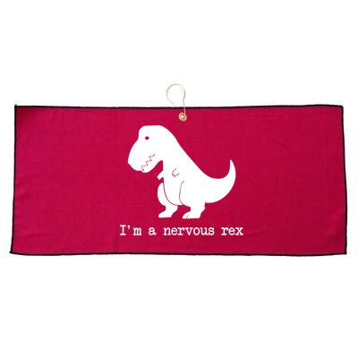 Funny Mental Health Awareness Trex Dinosaur With Anxiety Large Microfiber Waffle Golf Towel