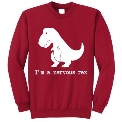 Funny Mental Health Awareness Trex Dinosaur With Anxiety Tall Sweatshirt