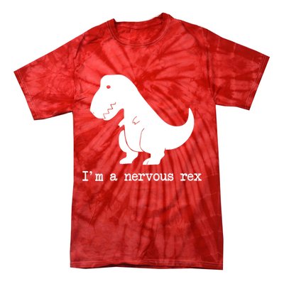 Funny Mental Health Awareness Trex Dinosaur With Anxiety Tie-Dye T-Shirt