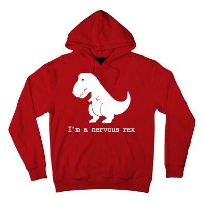 Funny Mental Health Awareness Trex Dinosaur With Anxiety Tall Hoodie