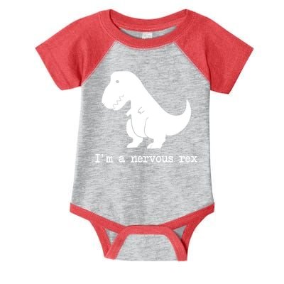 Funny Mental Health Awareness Trex Dinosaur With Anxiety Infant Baby Jersey Bodysuit