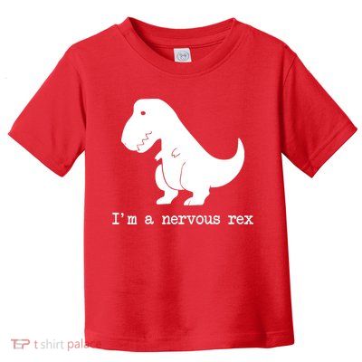 Funny Mental Health Awareness Trex Dinosaur With Anxiety Toddler T-Shirt
