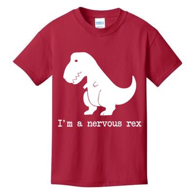 Funny Mental Health Awareness Trex Dinosaur With Anxiety Kids T-Shirt
