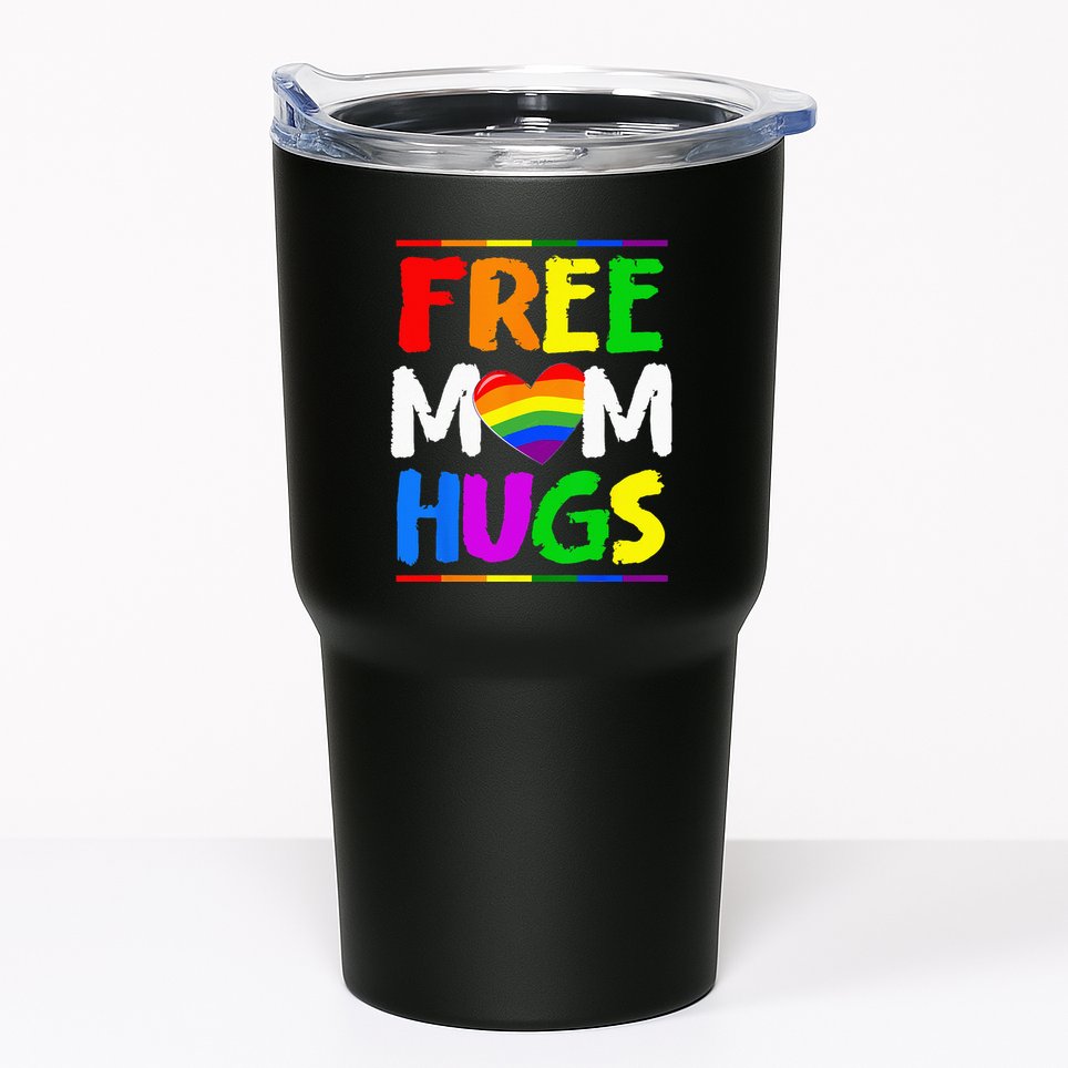 Free Mom Hugs LGBT LGBTQ Pride Month Rainbow Mom Support Tumbler
