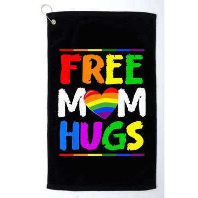 Free Mom Hugs LGBT LGBTQ Pride Month Rainbow Mom Support Golf Towel