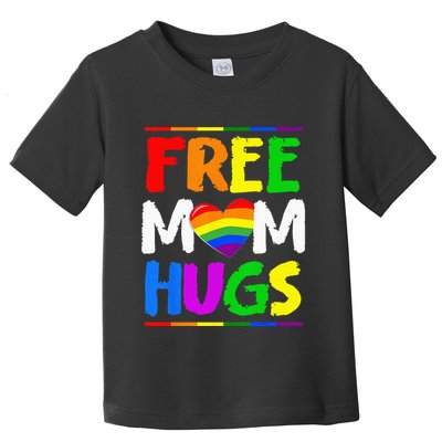 Free Mom Hugs LGBT LGBTQ Pride Month Rainbow Mom Support Toddler T-Shirt