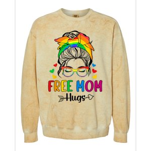 Free Mom Hugs Pride Month Colorblast Crewneck Sweatshirt