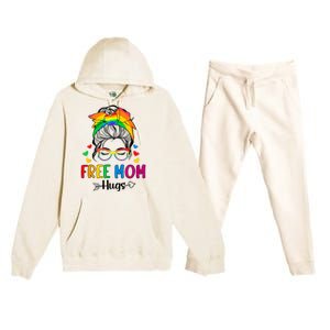 Free Mom Hugs Pride Month Premium Hooded Sweatsuit Set