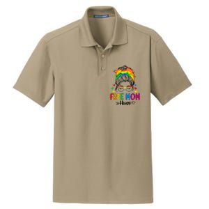 Free Mom Hugs Pride Month Dry Zone Grid Polo