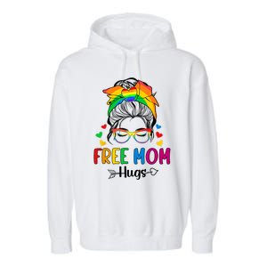 Free Mom Hugs Pride Month Garment-Dyed Fleece Hoodie