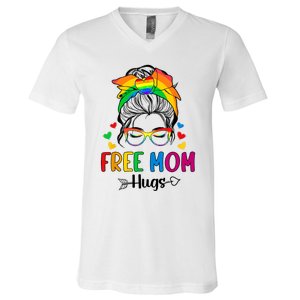 Free Mom Hugs Pride Month V-Neck T-Shirt